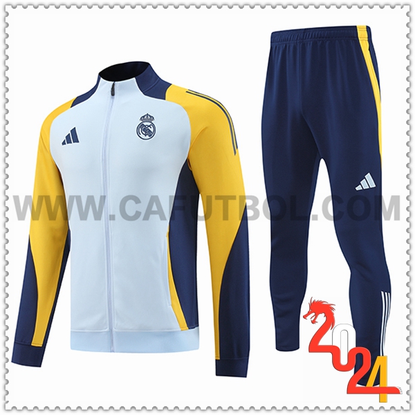 Chandal Chaquetas Futbol Real Madrid Azul/Amarillo 2024 2025