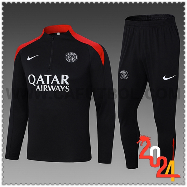 Chandal Futbol Real Madrid Ninos Negro/Rojo 2024 2025