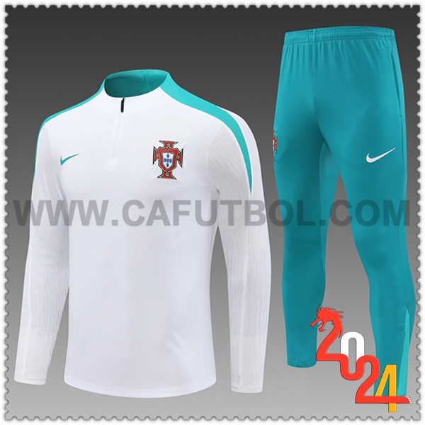 Chandal Futbol Portugal Ninos Blanco/Verde 2024 2025