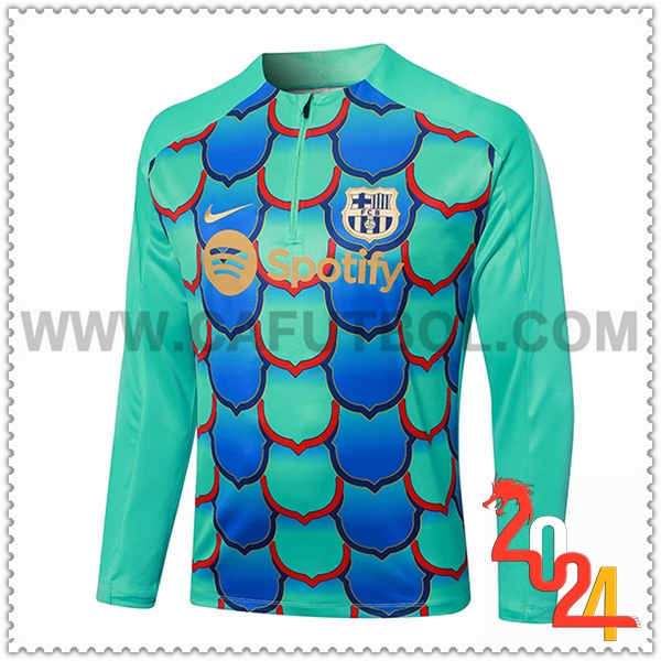 Sudadera Entrenamiento FC Barcelona Verde/Azul 2024 2025