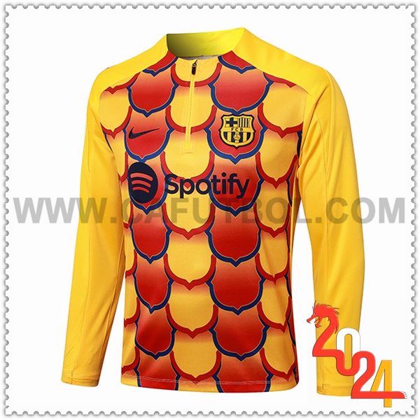 Sudadera Entrenamiento FC Barcelona Amarillo/Rojo 2024 2025