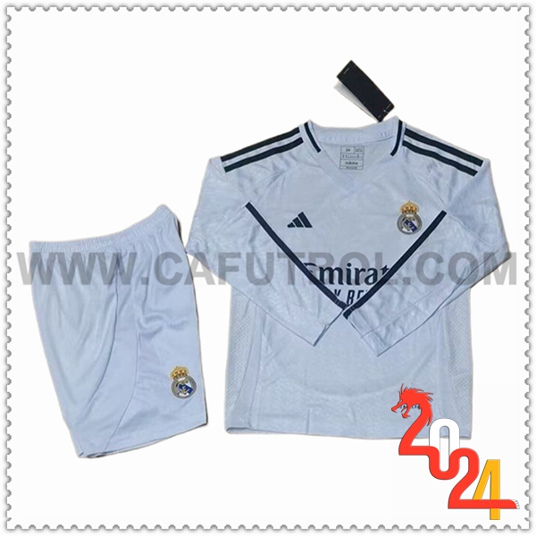 Primera Equipacion del Real Madrid Ninos Mangas largas 2024 2025