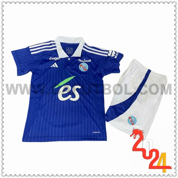 Primera Equipacion del RC Strasbourg Ninos 2024 2025