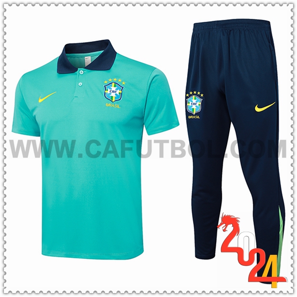 Camiseta Polo Brasil Verde/Azul 2024 2025