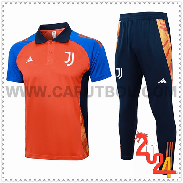 Camiseta Polo Juventus Naranja/Azul 2024 2025