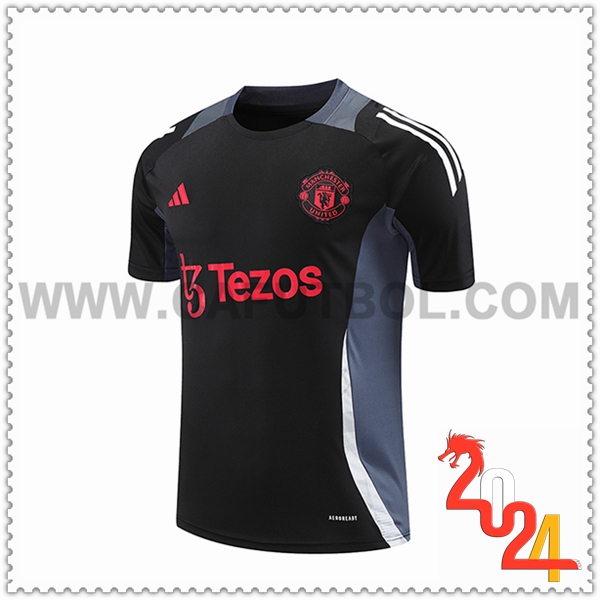 Camiseta Entrenamiento Manchester United Negro/Gris 2024 2025