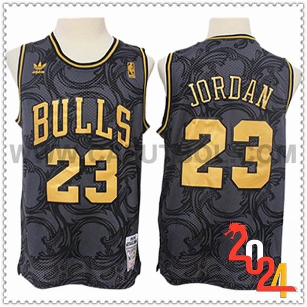 Camisetas NBA Chicago Bulls (JORDAN #23) 2024/25 Negro/Gris/Amarillo