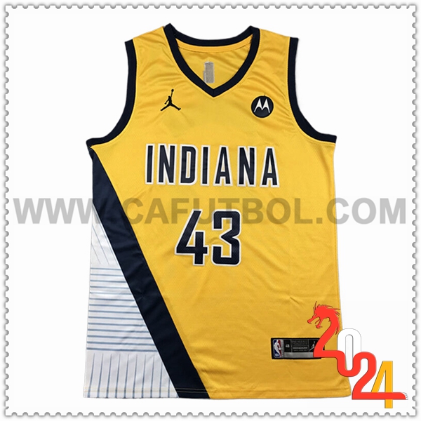 Camisetas NBA Indiana Pacers (SIAKAM #43) 2024/25 Azul/Amarillo/Blanco