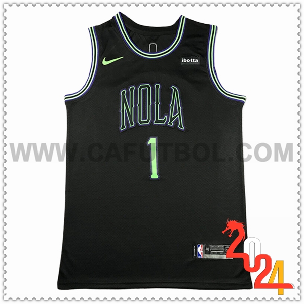 Camisetas NBA San New Orleans Pelicans (WILLIAMSON #1) 2024/25 Negro/Verde