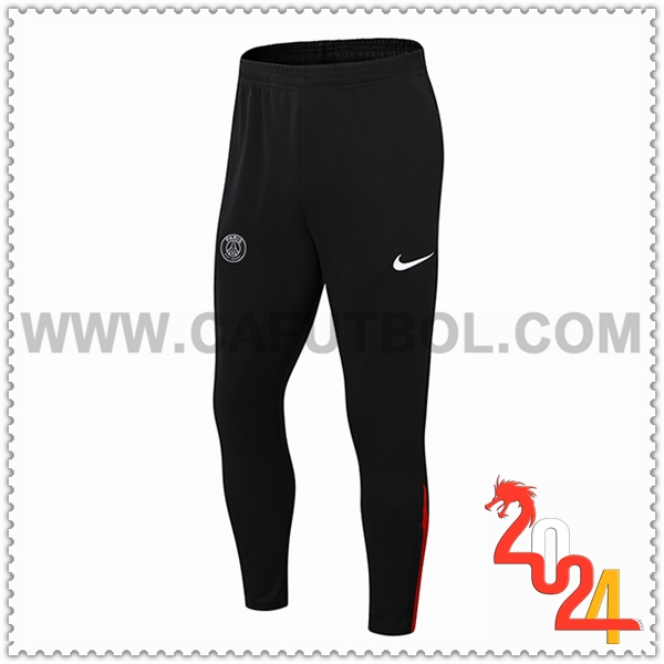 Pantalones Entrenamiento PSG Negro/Rojo 2024 2025