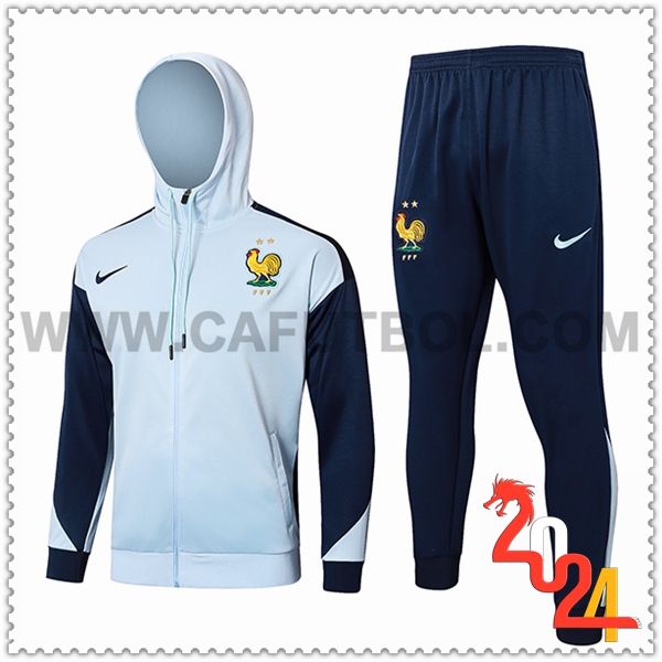 Chaqueta Con Capucha Chandal Rompevientos Francia Azul 2024 2025