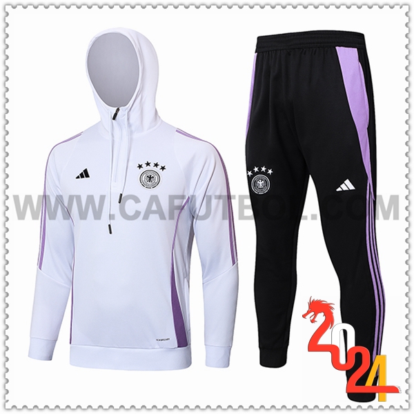 Chaqueta Con Capucha Chandal Rompevientos Alemania Blanco/Violeta 2024 2025