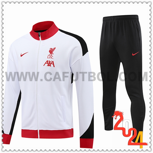 Chandal Chaquetas Futbol FC Liverpool Blanco/Rojo 2024 2025