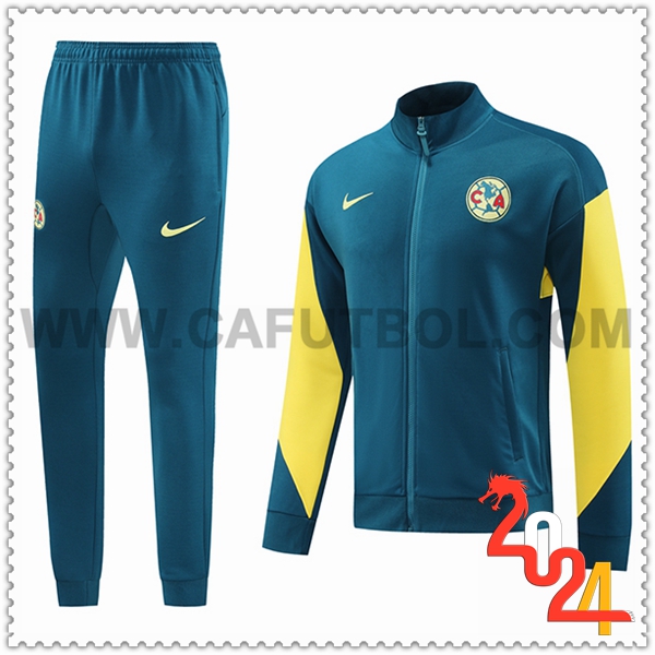 Chandal Chaquetas Futbol Club America Verde/Amarillo 2024 2025