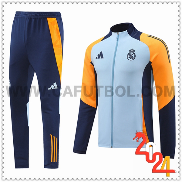 Chandal Chaquetas Futbol Real Madrid Azul/Amarillo/Violeta 2024 2025