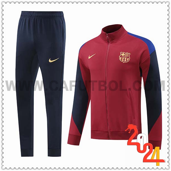 Chandal Chaquetas Futbol FC Barcelona Rojo/Negro 2024 2025