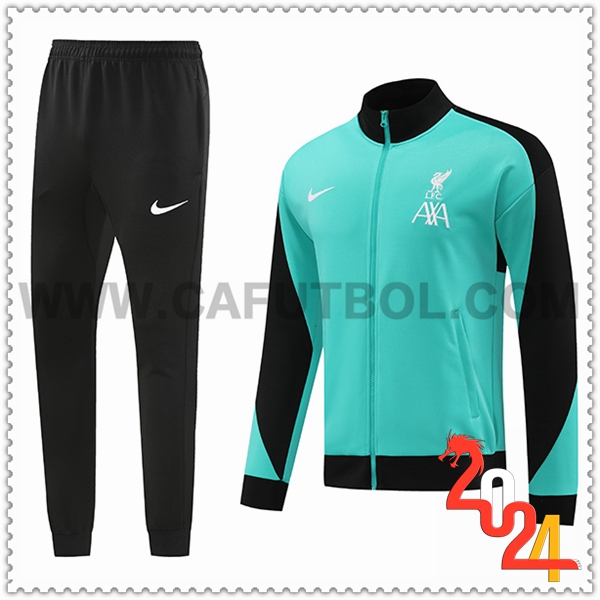 Chandal Chaquetas Futbol FC Liverpool Verde/Negro 2024 2025