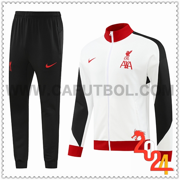 Chandal Chaquetas Futbol FC Liverpool Blanco/Rojo/Negro 2024 2025