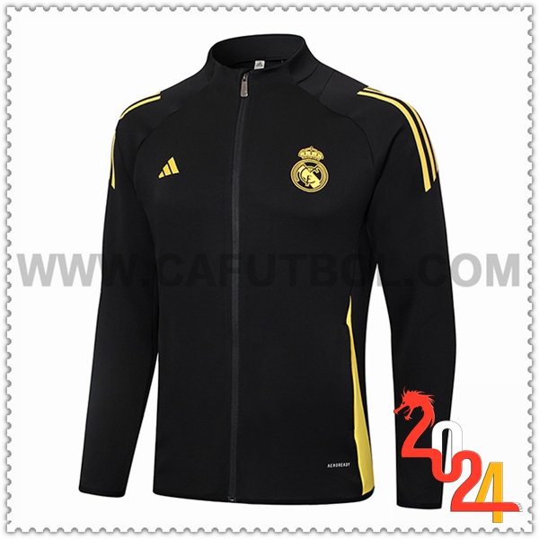 Chaquetas Futbol Real Madrid Negro/Amarillo 2024 2025