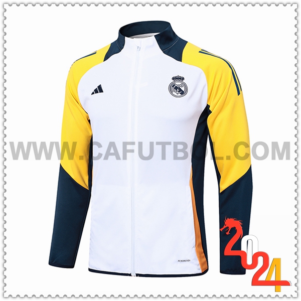 Chaquetas Futbol Real Madrid Blanco/Amarillo/Azul 2024 2025