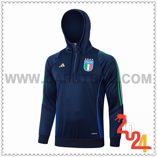 Chaqueta Con Capucha Italia Azul Oscuro 2024 2025