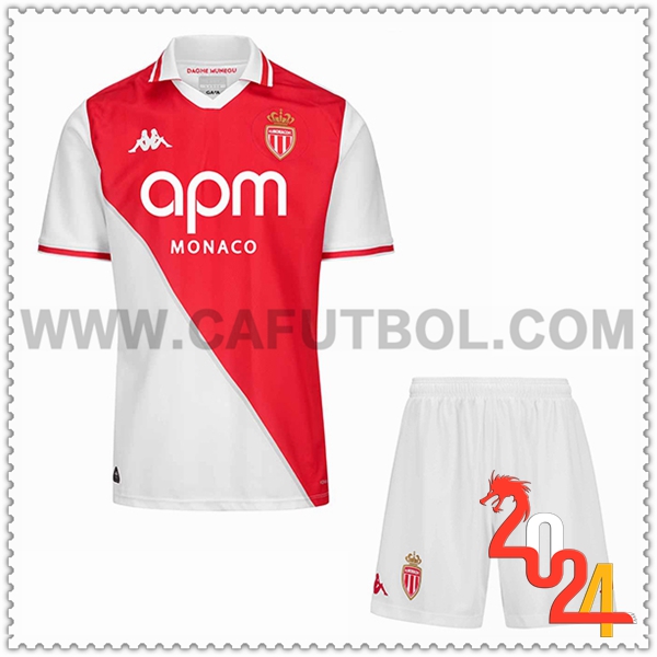 Primera Nuevo Equipacion del AS Monaco Ninos 2024 2025