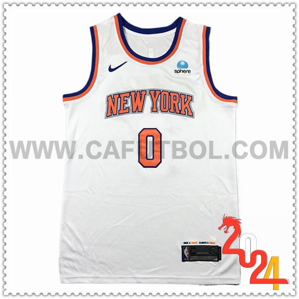 Camisetas New York Knicks (DIVINCENZO #0) 2024/25 Blanco/Naranja/Azul