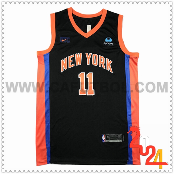 Camisetas New York Knicks (MarrónSON #11) 2024/25 Negro/Naranja/Azul -02