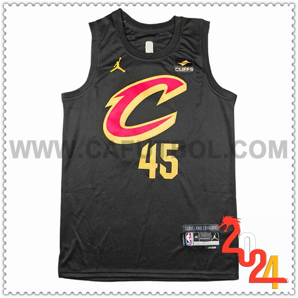 Camisetas Cleveland Cavaliers (MITCHELL #45) 2024/25 Negro/Amarillo