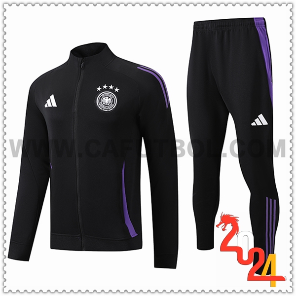 Chandal Futbol Chaquetas Alemania Negro/Violeta 2024 2025 -04