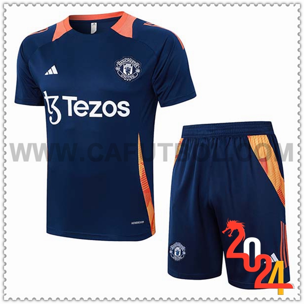 Camiseta Entrenamiento Manchester United Azul/Naranja 2024 2025