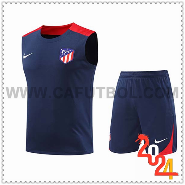 Camiseta Entrenamiento sin mangas Atletico Madrid Azul/Rojo 2024 2025