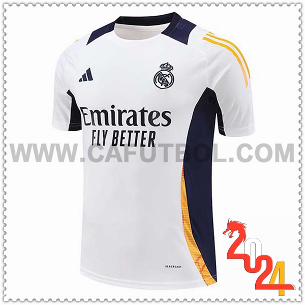 Camiseta Entrenamiento Real Madrid Blanco/Azul/Naranja 2024 2025