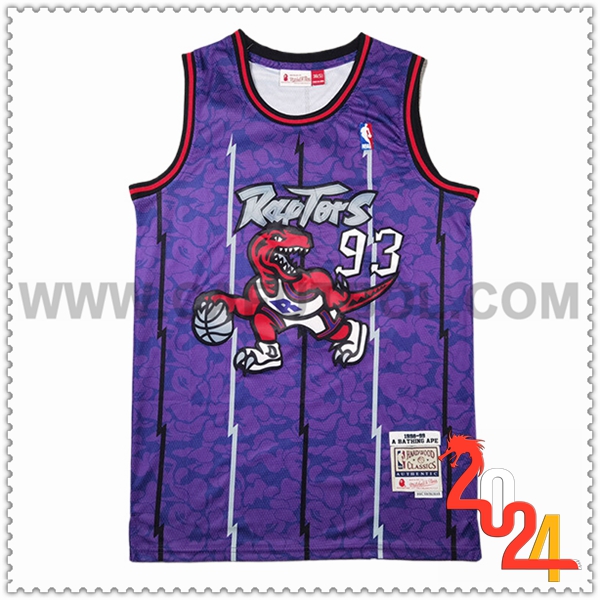 Camisetas Toronto Raptors (BAPE #93) 2024/25 Violeta/Blanco -02