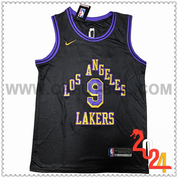 Camisetas Los Angeles Lakers (JAMES JR #9) 2024/25 Negro/Amarillo/Violeta