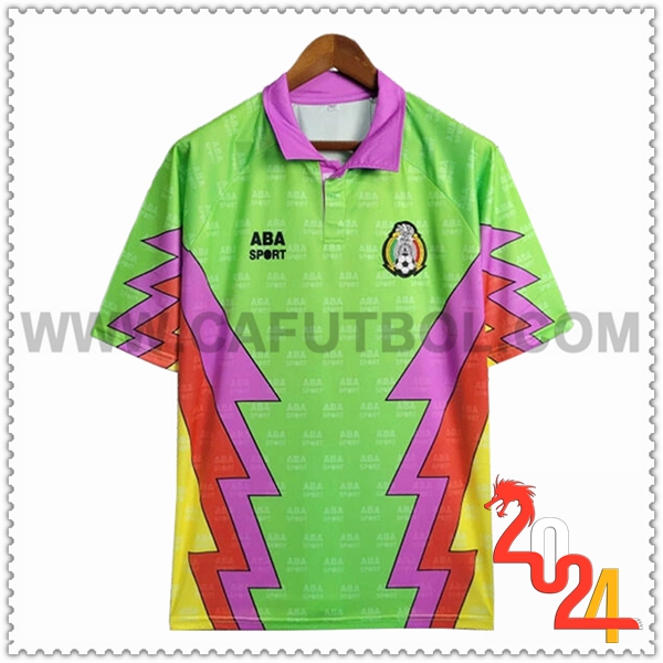 Camiseta Retro Portero Mexico Verde/Purpura