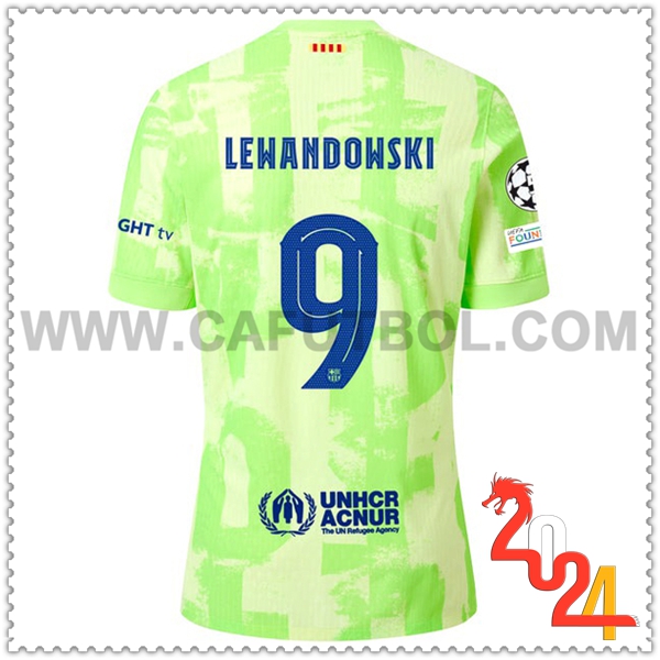Tercero Camiseta Futbol FC Barcelona LEWANDOWSKI #9 2024 2025