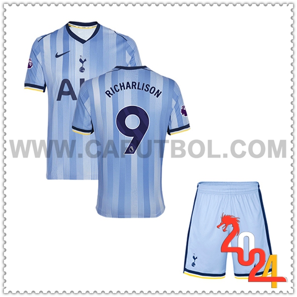 Segunda Equipacion del Tottenham Hotspur RICHARLISON #9 Ninos 2024 2025