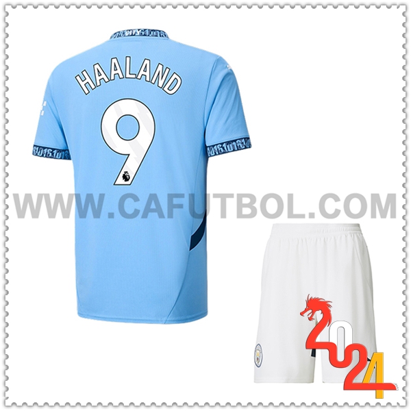 Primera Equipacion del Manchester City HAALAND #9 Ninos 2024 2025