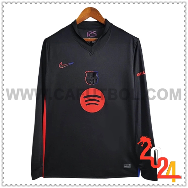 Segunda Camiseta Futbol FC Barcelona Mangas largas 2024 2025