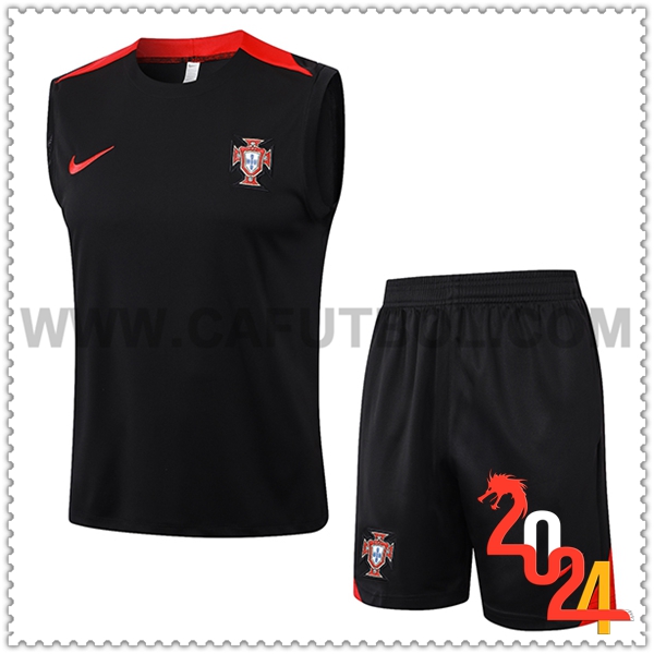 Camiseta Entrenamiento sin mangas Portugal Negro/Rojo 2024 2025 -02