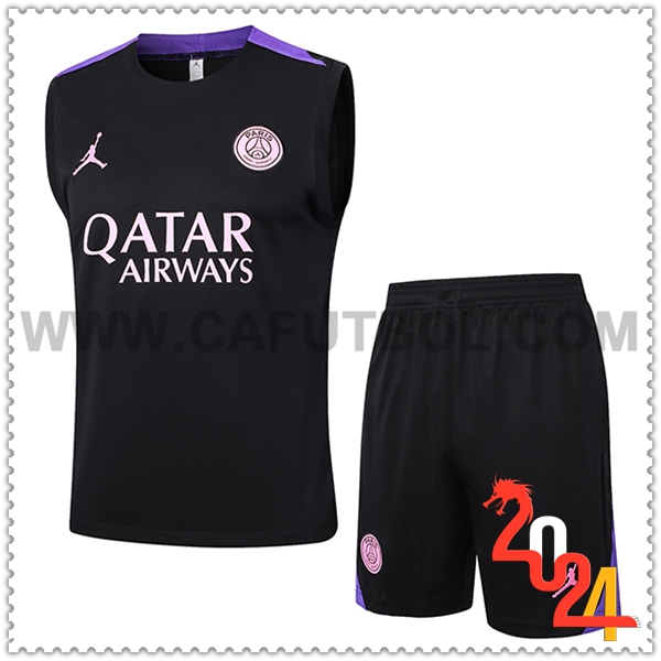 Camiseta Entrenamiento sin mangas PSG Negro/Violeta 2024 2025