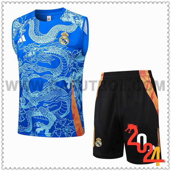 Camiseta Entrenamiento sin mangas Real Madrid Azul/Naranja 2024 2025