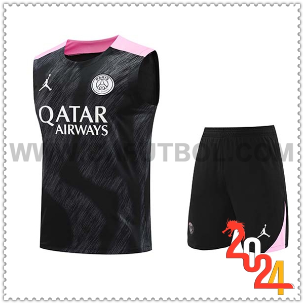 Camiseta Entrenamiento sin mangas PSG Negro/Rosa 2024 2025