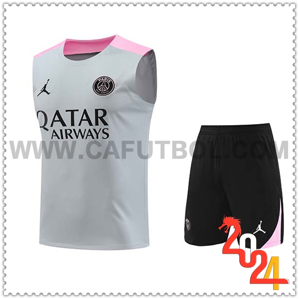 Camiseta Entrenamiento sin mangas PSG Gris/Rosa 2024 2025