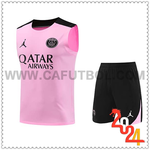 Camiseta Entrenamiento sin mangas PSG Rosa/Negro 2024 2025