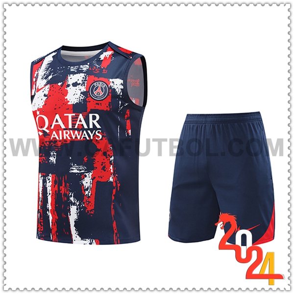 Camiseta Entrenamiento sin mangas PSG Azul/Rojo 2024 2025