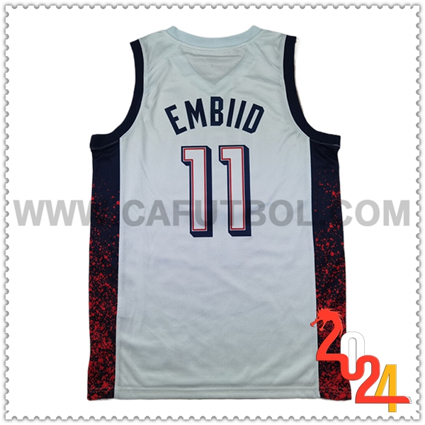 Camisetas De Futbol USA (EMBIID #11) 2024/25 Blanco/Negro/Rojo