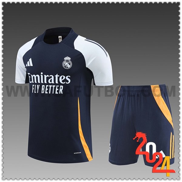 Camiseta Entrenamiento Real Madrid Ninos Azul/Blanco/Amarillo 2024 2025