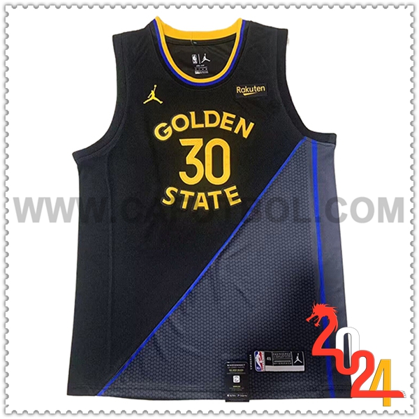 Camisetas Golden State Warriors (CURRY #30) 2024/25 Negro/Gris/Amarillo